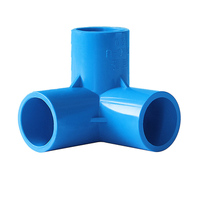 أزرق اللون PVC مواسير مياه الصرف الصحي قطر كبير 90 درجة الكوع