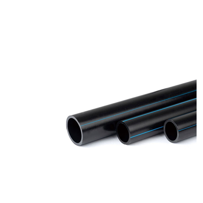 أنابيب مياه HDPE جذابة في الشريط الأسود / الأزرق DN20mm-1600mm خدمات قطع / قالب