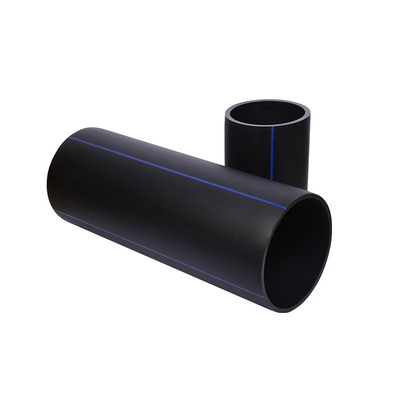 أنابيب المياه الزرقاء أو السوداء ذات الشرائط الزرقاء من HDPE لمصدر المياه المقاومة للتآكل والصرف الصحي