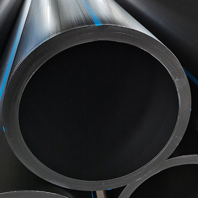 أنابيب المياه الزرقاء أو السوداء ذات الشرائط الزرقاء من HDPE لمصدر المياه المقاومة للتآكل والصرف الصحي
