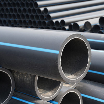 أنابيب إمدادات المياه المقاومة للتآكل HDPE DN16mm-1800mm الأزرق أو الأسود مع الشريط الأزرق