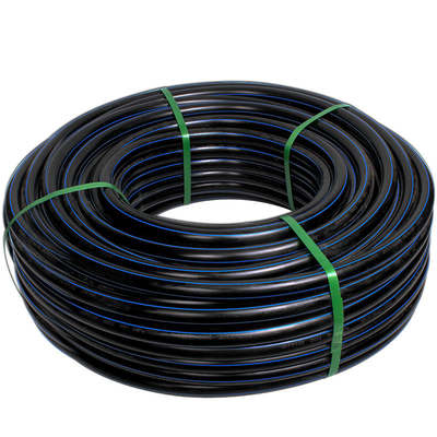 أنابيب إمدادات المياه PE HDPE الطول حسب متطلبات العملاء الأزرق أو الأسود مع الشريط الأزرق