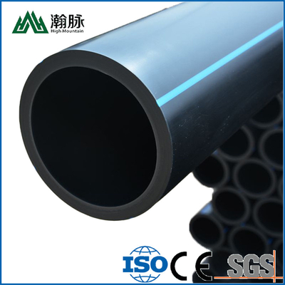 أنابيب إمدادات المياه PE HDPE الأزرق أو الأسود مع شريط أزرق لتوفير المياه وتصريفها مع شريط أزرق PE
