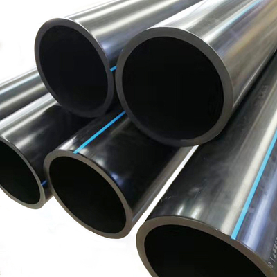 أنابيب إمدادات المياه PE HDPE الأزرق أو الأسود مع شريط أزرق لتوفير المياه وتصريفها مع شريط أزرق PE