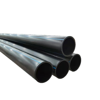 حسب الطلب حجم أنابيب إمدادات المياه HDPE سمك 2.3mm-117.6mm أزرق أو أسود مع شريط أزرق